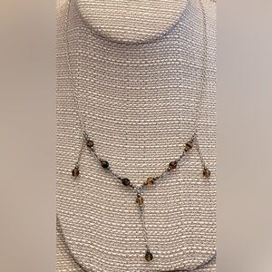 Estate find pretty necklace with glass stones clasp is stamped 925 boho hippie